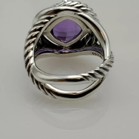 David Yurman Silver Ring with Purple Stone - Picture 3 of 7